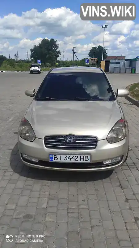 Седан Hyundai Accent 2008 1.5 л. Ручна / Механіка обл. Полтавська, Пирятин - Фото 1/9