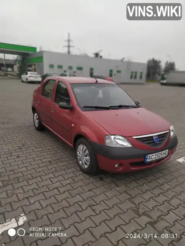 Седан Dacia Logan 2007 1.39 л. обл. Волинська, Луцьк - Фото 1/8