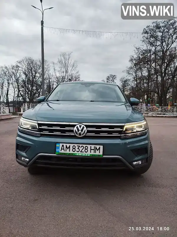 Позашляховик / Кросовер Volkswagen Tiguan 2019 1.98 л. Автомат обл. Житомирська, Коростень - Фото 1/21