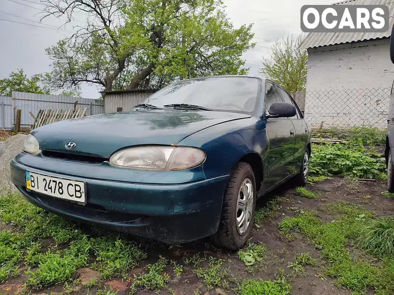 Седан Hyundai Accent 1995 1.5 л. Ручна / Механіка обл. Полтавська, Решетилівка - Фото 1/13