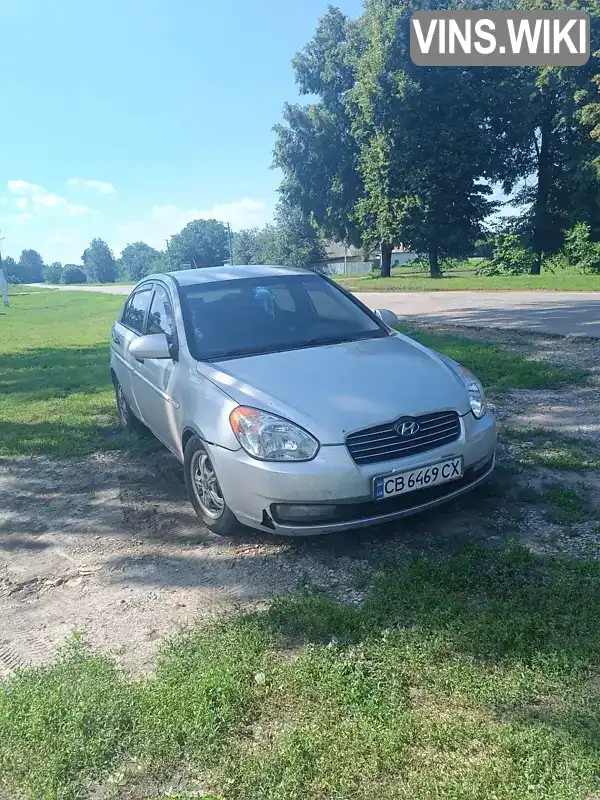 Седан Hyundai Accent 2007 1.4 л. Ручна / Механіка обл. Чернігівська, Носівка - Фото 1/12