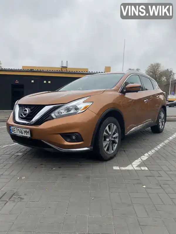 5N1AZ2MH5HN125091 Nissan Murano 2016 Позашляховик / Кросовер 3.5 л. Фото 1