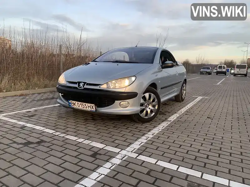 Кабріолет Peugeot 206 2002 1.59 л. Ручна / Механіка обл. Рівненська, Дубно - Фото 1/20