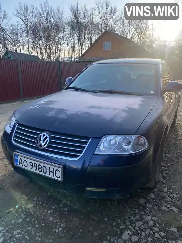 Седан Volkswagen Passat 2004 1.9 л. Ручна / Механіка обл. Закарпатська, location.city.bedevlia - Фото 1/3